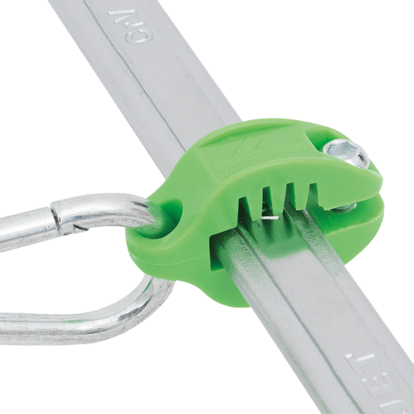 Peakworks Tool Tethering System, 15/16" x 5/16" Flat Clamp, HDPE, Green V8561501